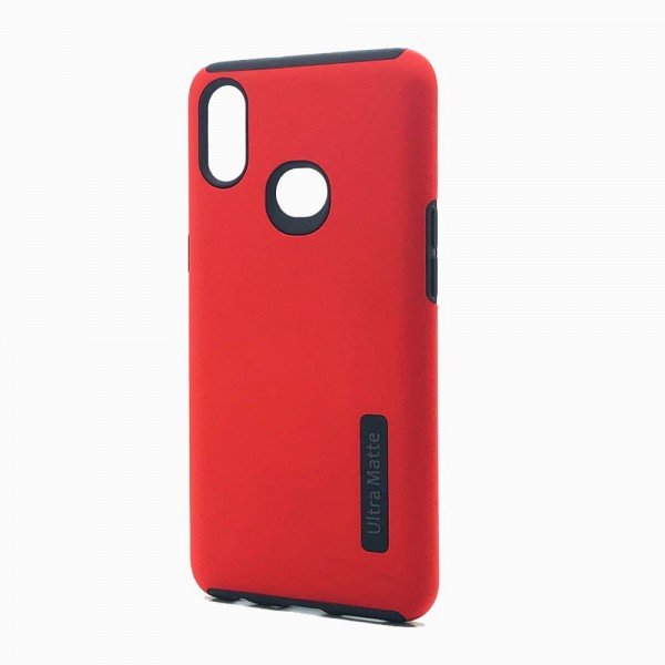 Wholesale Samsung Galaxy A10S Ultra Matte Armor Hybrid Case (Red)